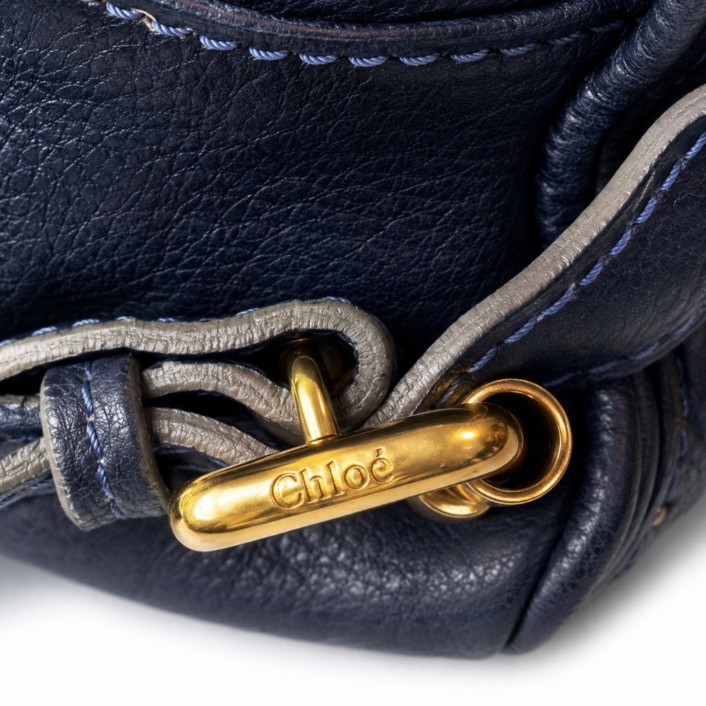CHLOE Paddington Navy Blue Leather Tote Hand Bag CHLOE Padlock - Picture 6 of 16
